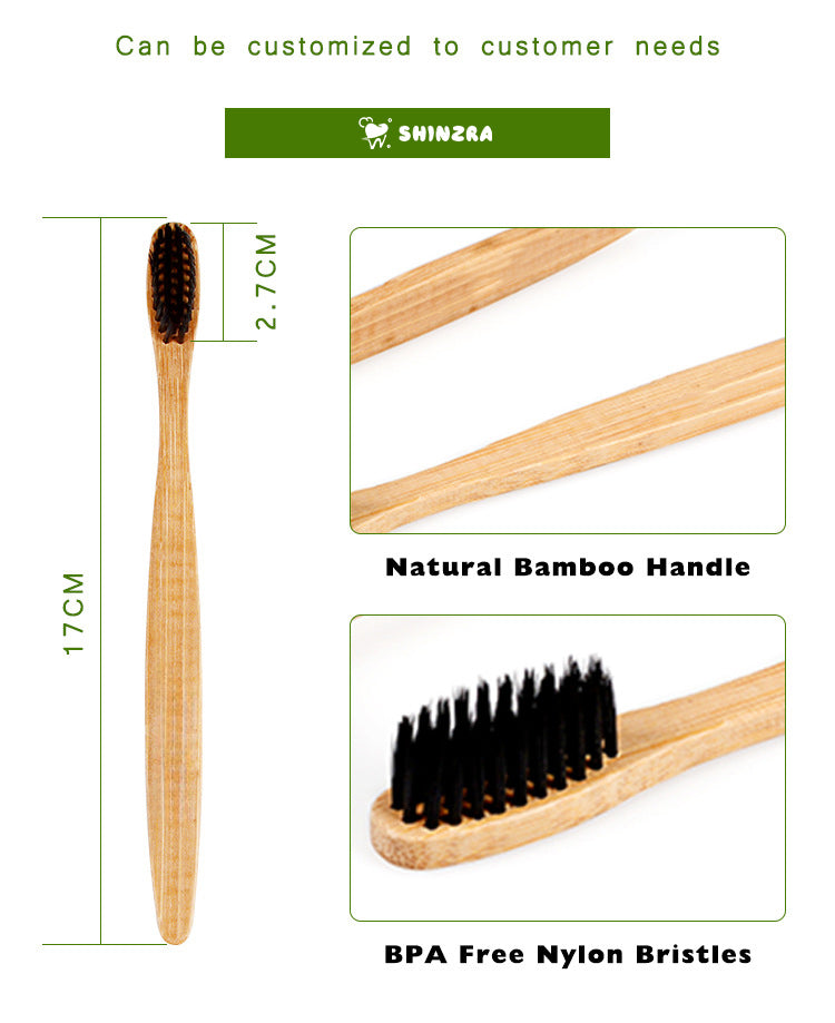 Shinzra environmental-friendly recycled bamboo charcoal toothbrush