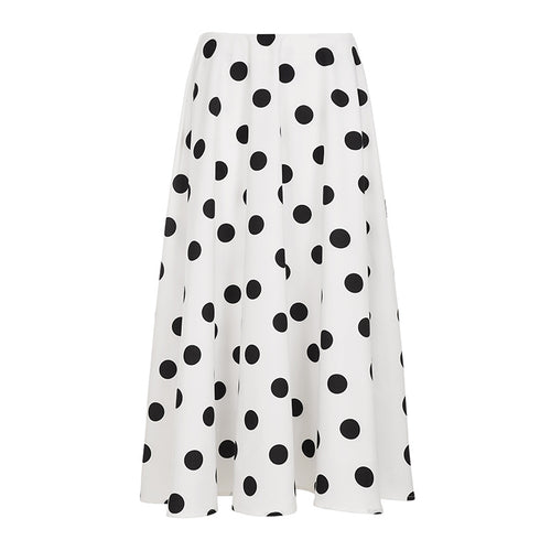 Elegant contrasting large wave point A swing woven half skirt